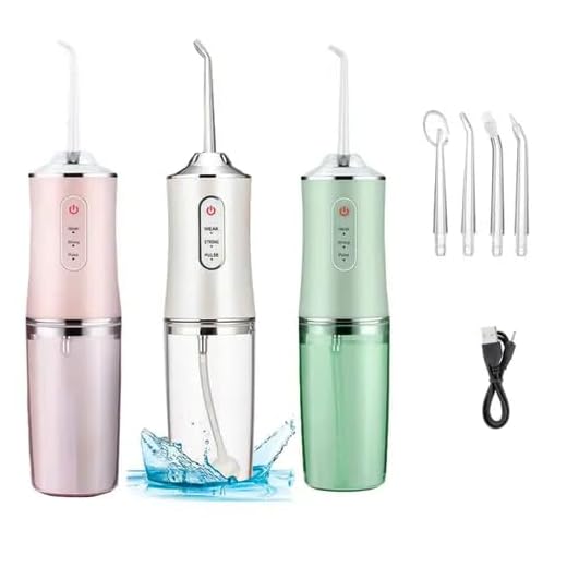 Irrigador Oral Elétrico Jato D'água Limpador Dental E Bucal Recarregável Portátil Sem Fio Limpeza Gengiva 220ML PREMIUM SYANG (BRANCO)