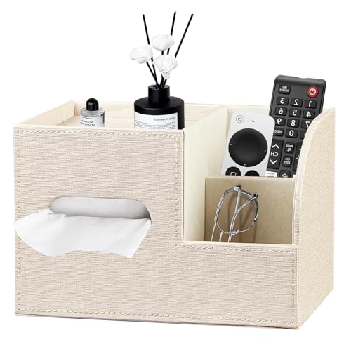 La Mejor Selección de Portapañuelos de papel los más solicitados. 49 Funda de piel sintética cuadrada, organizador de caja de pañuelos con bandeja de almacenamiento y soporte de control remoto para baño, encimera, mesita de noche, recámara,...