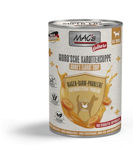 MACs Dog Vetcare Gastrointestinal Moro'sche Karottensuppe 6 x 400g | mit frischen Karotten, Flohsamen und Meersalz | Vegetarisch