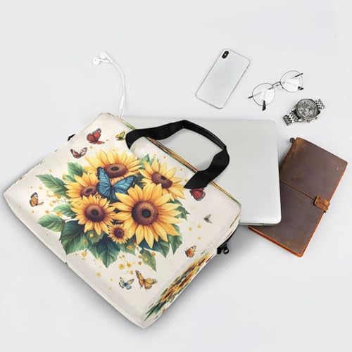 Maletín para laptop ALAZA diseño girasol y mariposa miniatura 7