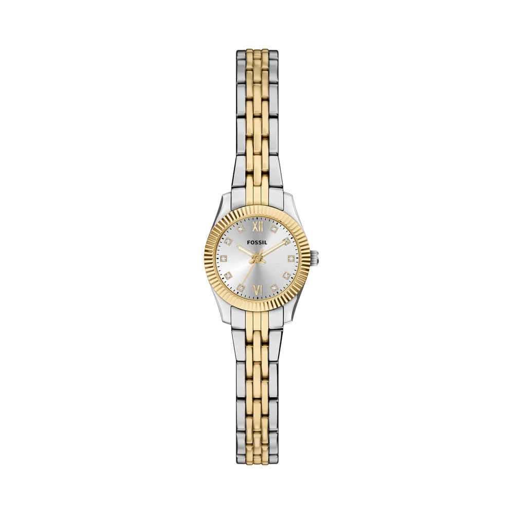 Fossil Scarlette Damen 20MM silberfarbene Edelstahl-Uhr, ES5473