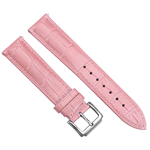 BINLUN Leather Watch Strap Replacement Quick Release Crocodile Leather Watch Bands for Men Women with 10 Colors (10mm, 12mm, 13mm, 14mm, 15mm, 16mm, 17mm, 18mm, 19mm, 20mm, 21mm, 22mm, 23mm, 24mm) - Image 3