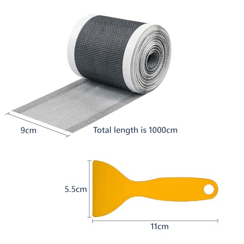 Neodrain Haarsieb Dusche 9cm x 10m Abfluss Haarfänger Duschabfluss Mesh Abflusssieb mit Plastikspatel Haushaltshelfer für Bad, Küche