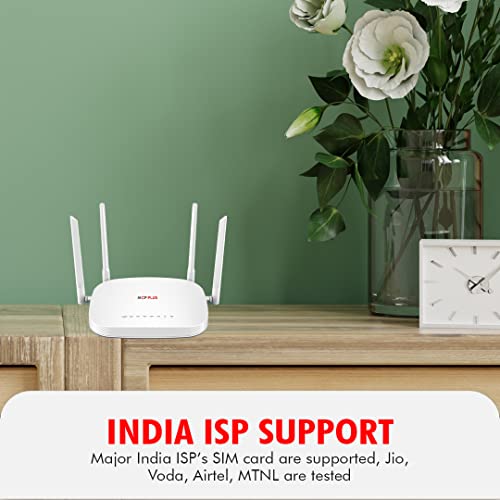 Image of CP Plus 4G Router with Sim Slot /LAN /WAN, Wi-Fi Network with Wide Coverage, Quad Antenna Support and Parental Control