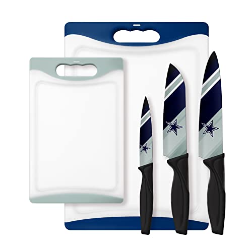 NFL Dallas Cowboys 5Piece Knife & Cutting Board Set