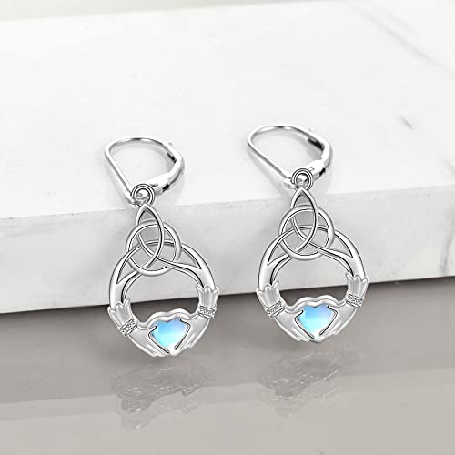 Gemstone Leverback Earrings Sterling Silver Dangle Drop Filigree Earrings for Women - Image 3