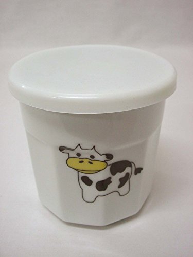 Bote Tarro Tapa PLASTICO Grande 330ML Porcelana Vaca Cover