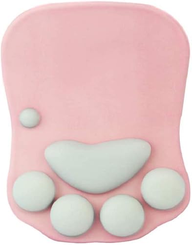 Miniatura 4 de Wesappinc. Tapete para mouse con soporte para muñeca de silicona suave de pata de gato, antideslizante y ergonómica, tapete para mouse para la