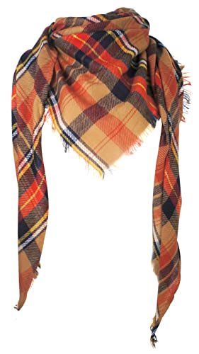 VIVIAN & VINCENT Triangle Fall Winter Soft Plaid Scarfs for Women Scarf Warm Shawls and Wraps