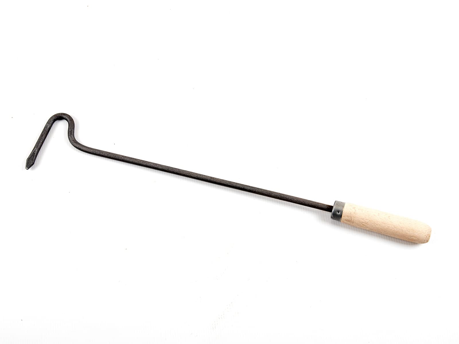 TOP TOOLS Haczyk ogniowy z drewnianym uchwytem – 80 cm, rygiel do kominka, wolnostojący, bez odpowietrzania, malowany proszkowo, rustykalny, do wnętrz, brak (żaden
