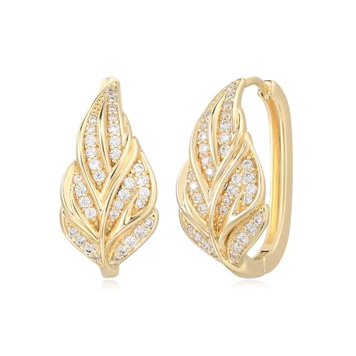 MYEARS Women Earrings Gold Huggie U Hoop 14K Gold Plated Small Simple Hypoallergenic Everyday Jewelry