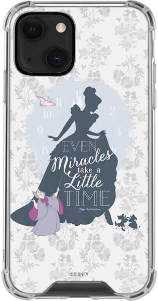 Skinit Clear Phone Case Compatible with iPhone 14 Plus - Officially Licensed Disney Cinderella Miracles Take Time Silhouette Design