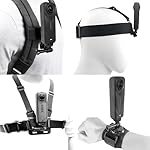 Juego de accesorios para Insta 360 X5 X4 X3 X2 X, ...: La correa para la cabeza y la correa para el pecho están hechas de nailon y microfibra elástica suave, cómoda, antideslizante, ajustable, mejor experiencia La correa de muñeca y la abrazadera de la mochila soportan rotación de 360 grados, ángulo de c...