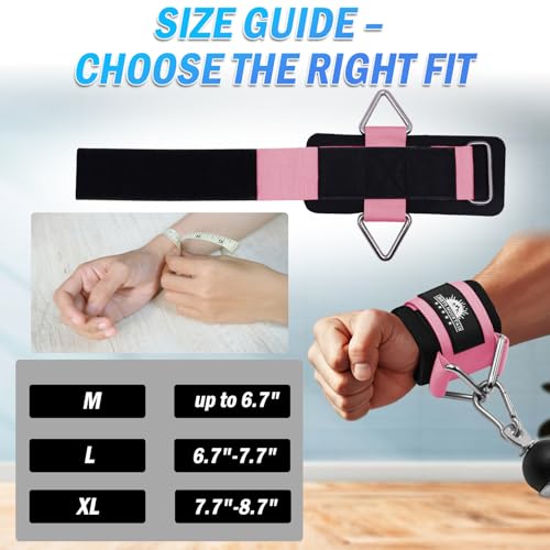 Image of Wrist Cuffs for Cable Machines - Padded & Adjustable Straps for Lateral Raises, Tricep Pushdowns & Strength Training