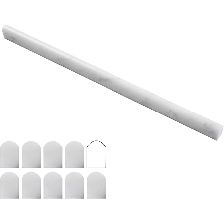 GEOONA 15 Pcs White Marble Tile Edge Trim, 12 Inch Marble Pencil Liner ...