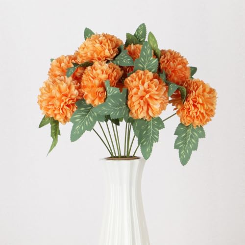Lot de 10 boules de chrysanthème artificielles – Fleurs d'hortensia artificielles pour décoration d'intérieur, bouquets de mariage, centres de table (29...