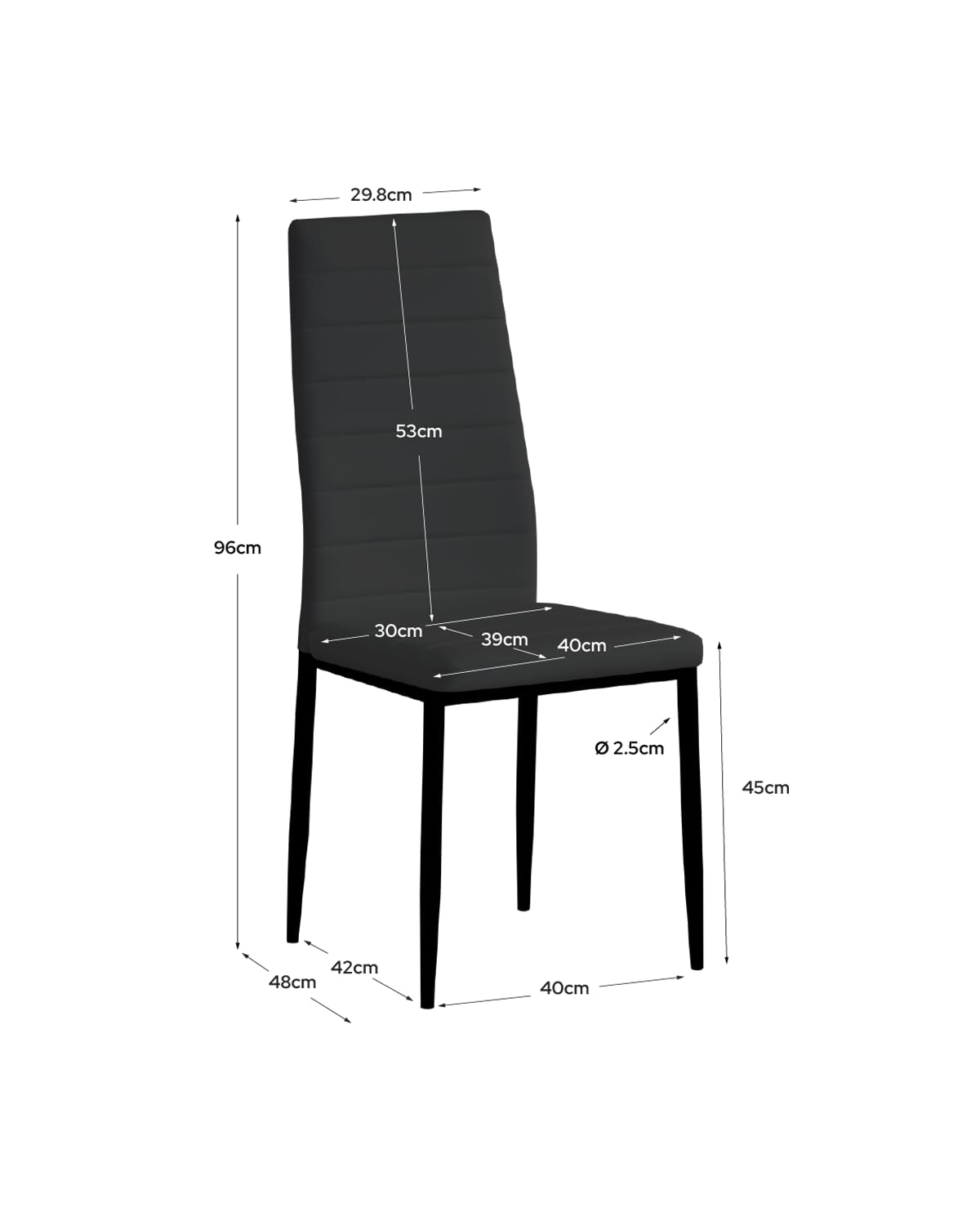 DEKIT Grupo RIMOBEL - Set di 4 sedie da pranzo imbottite Corina