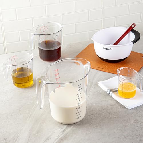 Image of Restaurantware 4 qt Clear Plastic (Cups) Measuring Cup, 10 Pack