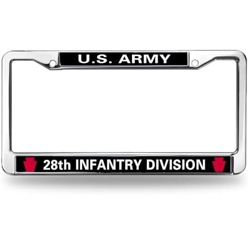 Image of 28th Infantry Division Rust-Proof License Plate Frame US Army Infantry Pride License Plate Frame for Patriotic People