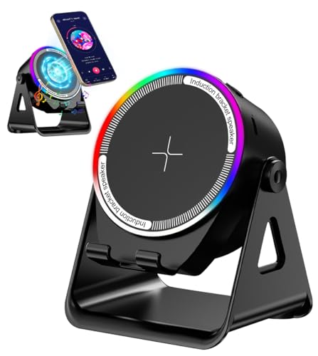 NIIFAWH Bluetooth Speaker, 4-in-1 Wireless Induction Speaker & RGB Light Stand Multi-Functional...
