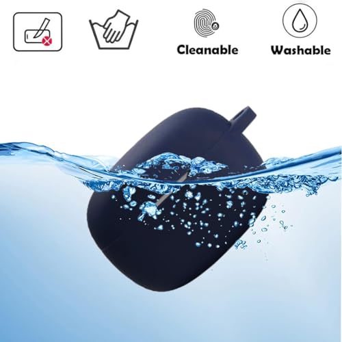 Image of LIRAMARK Silicone Cover Case with Carabiner Compatible with JBL Wave Beam 2 (2024) (Midnight Blue)