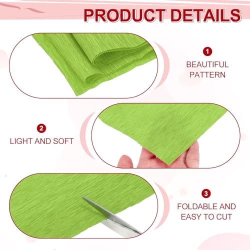 Image of MECCANIXITY Crepe Paper Roll 8.2ft Long 4 Inch Wide for Wedding Ceremony Various Large Festivals Decoration, Dark Green
