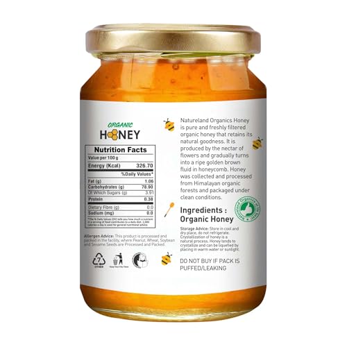 Image of Natureland Organics Honey 250 Gm - Pure - Natural - Organic Food (Pack of 3)