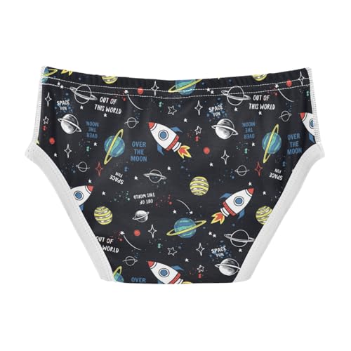 Boys' Exclusive Briefs Toddler Underwear 95% Combed Cotton Boxerbriefs 2T Space Rocket and Planet 442