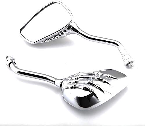Pedalton Pair Of Bicycle Mirror,Big View Bike Rear View Mirror Blindsight Multi Angle Adjustable Bike Mirror Aluminum Plated Outside Skull Claw Style Compatible With Motorcycle #TOP6