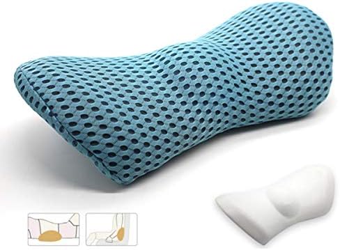 KOKYPLO Memory Foam Lumbar Support Back Cushion Pillow Balanced Firmness for Lower Back Pain Relief - Ideal Back Pillow for Office Chair,Car Seat, Recliner, Bed (Blue)