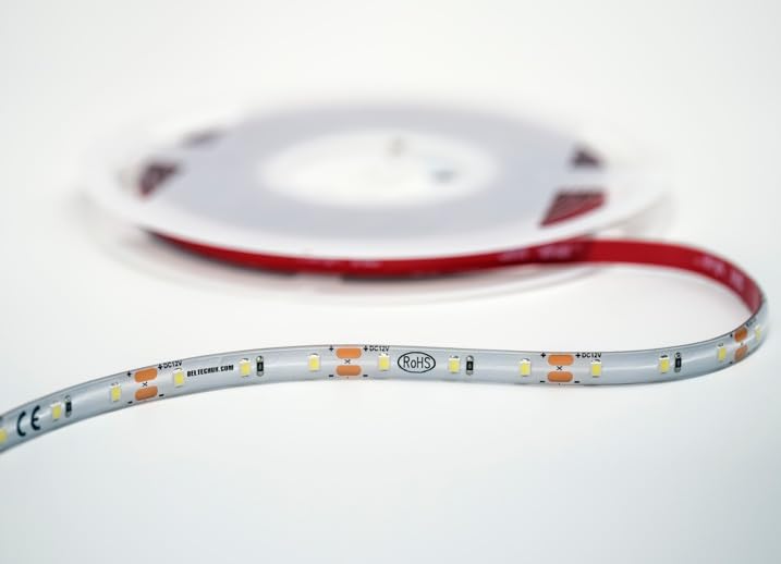Deltech SMD LED Strip Light, 12V, 12W per Metre, 5 Metre Roll, Warm White, IP65