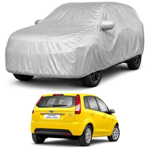 Image of Autofact Car Body Cover Compatible with Figo Old 2008-2014 | Custom Fit Car Cover | 100% Water-Resistant| Triple-Stitched Lightweight Fabric | Dustproof | Indoor & Outdoor Use | Elastic Bottom