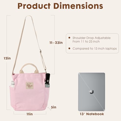 Image of Lily queen Women Canvas Tote Handbags Casual Shoulder Work Bag Crossbody