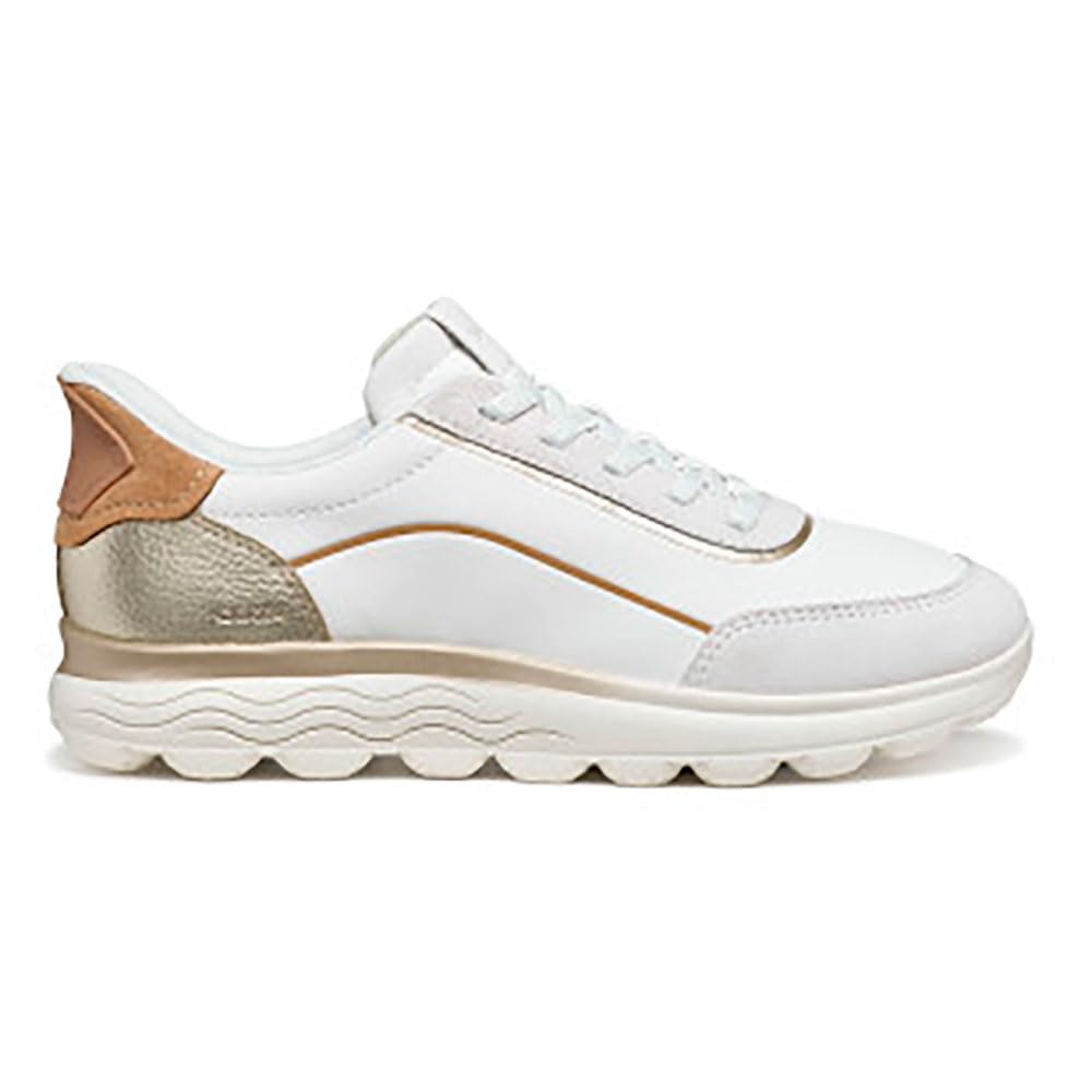 Geox Women's D SPHERICA Plus A Trainers, White/Off White, 39 EU