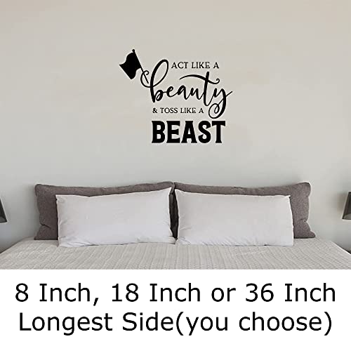 Act Like A Beauty And Toss Like Beast Flag Color Guard Wall Decals For Walls Peel And Stick Wall Art Murals Black Small 8 Inch #TOP1