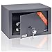 Produktbild Brihard Home Tresor Safe mit Doppelbartschloss - 20x31x20cm Sicherheits-Safe 11 L - Titangraue Kratzfeste Oberfläche - Hochleistungsfähiger Möbelsafe
