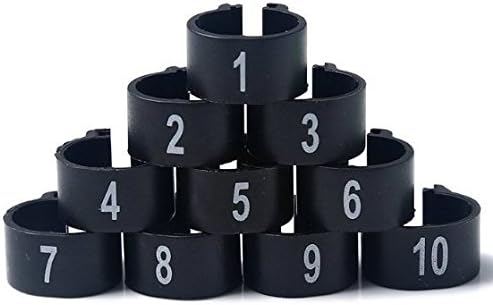 100 Numbered Chicken Leg Bands (black) 442