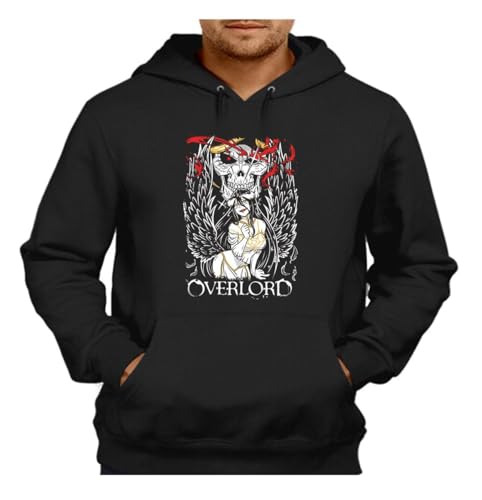 MERCHANDMANIA Sudadera Negra con Capucha Personaje Anime Albedo Serie provocativa Sexy Adulto Poliester algodón Sweatshirt