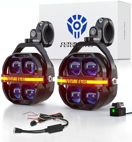 Future Eyes X100 LED Motorcycle Fog Lights Auxiliary Lights Drivi...