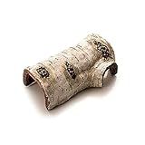 RunXF Artificial Birch Log Hide Reptile Shelter Leopard Gecko Young Bearded Dragon Snake Sleeping Cave Wood Shape Hideout Terrarium Bush Landscaping Ornament (S)
