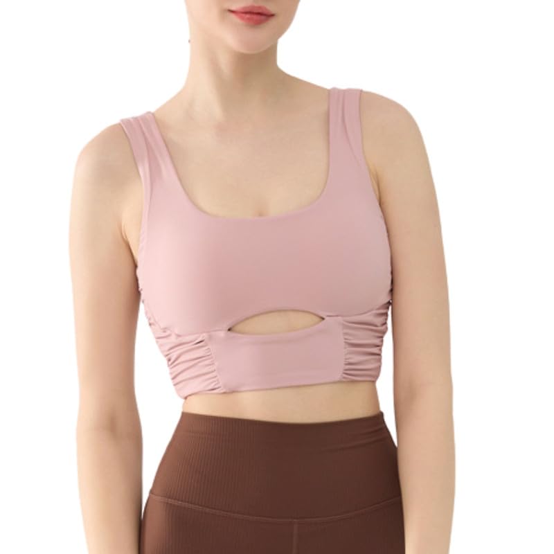 Nylon Hollow Back Gym Vest for Women | Breast Pads and U-Neck Slim Fit Design-image-11
