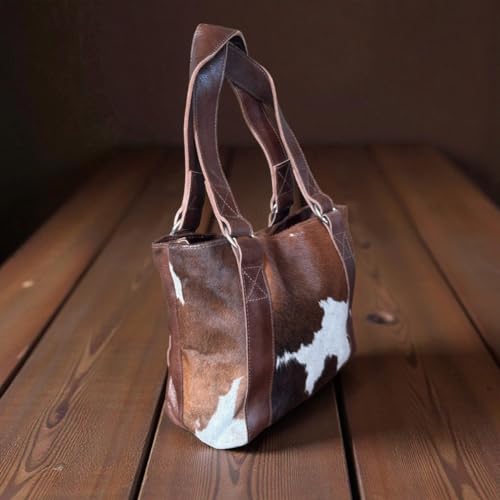 Bolso tote de cuero vintage marrón Ranch Junkie miniatura 3