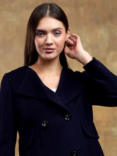 Image of KOTTY Womens Cotton Blend Standard Length Elegant Style Coat - Classic Style with Modern Detailing