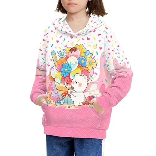 Image of Coloranimal Unisex Girls and Boys Long Sleeve Hoodies Hoody Athletic Pullover Sweatshirts Tops Age 6-16year