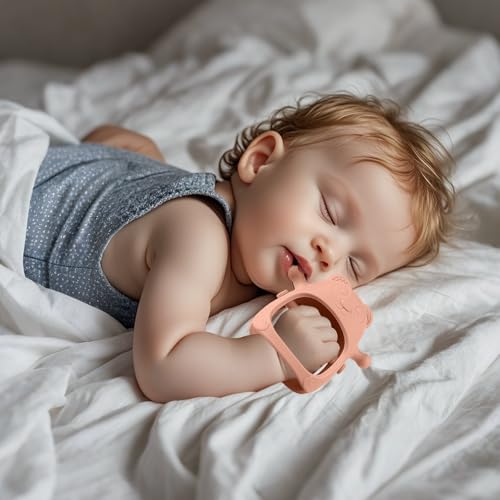 Image of Eascrozn 3 Pack Baby Teething Toys for 3-6 6-12 Months, Food Grade Silicone Teething Mitten, Anti Dropping Wrist Hand Teethers Baby Chew Toys for Sucking Needs, BPA Free