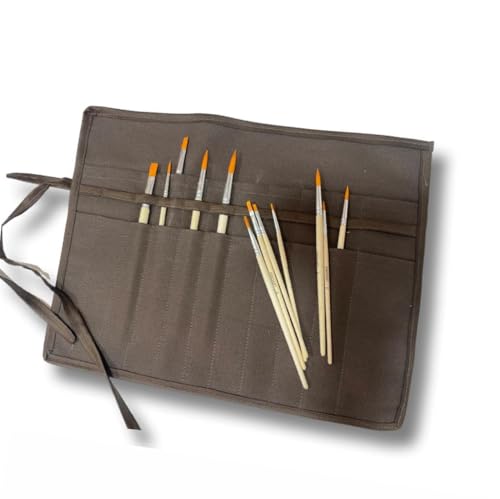 Estojo case porta pinceis pincel para pintura maquiagem Lona