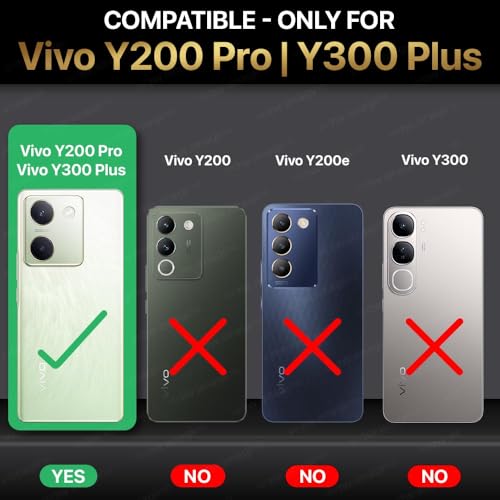 Image of AIBEX Compatible for Vivo Y300 Plus 5G / Vivo Y200 Pro 5G Flip Cover Leather Finish with Magnatic Closure | Inside TPU with Card Pockets | Wallet Stand | Complete Protection Flip Case -Black