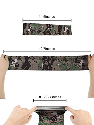 Mudder 8 Pairs Unisex UV Protection Arm Cooling Sleeves Ice Silk Arm Cover (Camouflage, Ice Silk)4