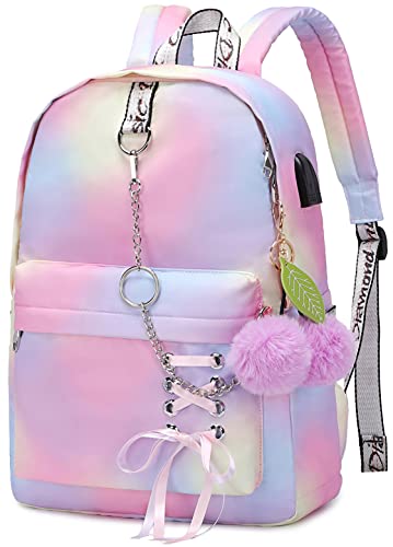 Spotted Tiger School Backpack for Girls Backpack School Bag Bookbag Cute Travel Backpack School Backpacks for Teens Girls Women (Pink)