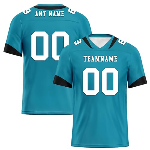 Onegam Customizable Embroidered/Printed Football Jerseys, Personalized Name Team-Name Logo Fan Uniform for Men Women